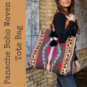 Panache Vibrant Woven Tote - Multicolor Design